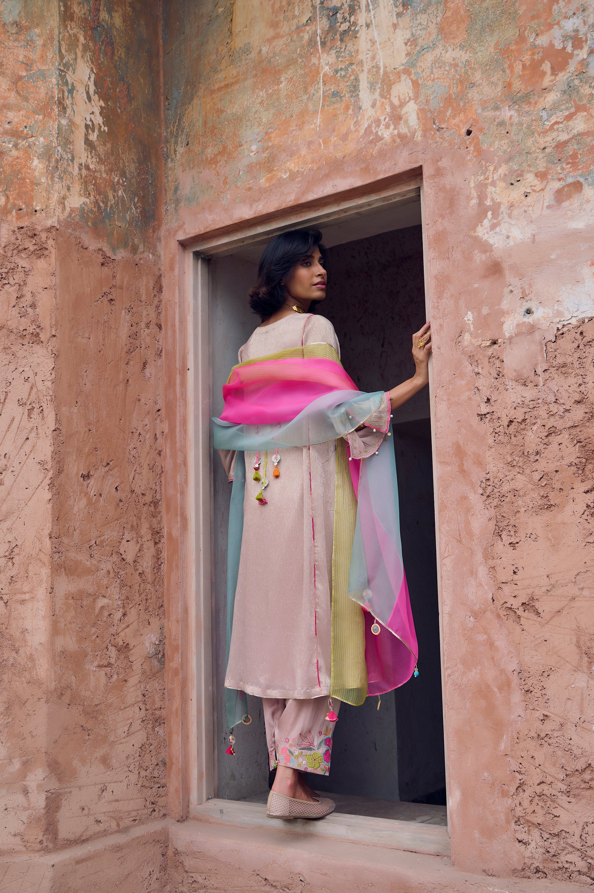 Safar Shimmer Foil Kurta Set