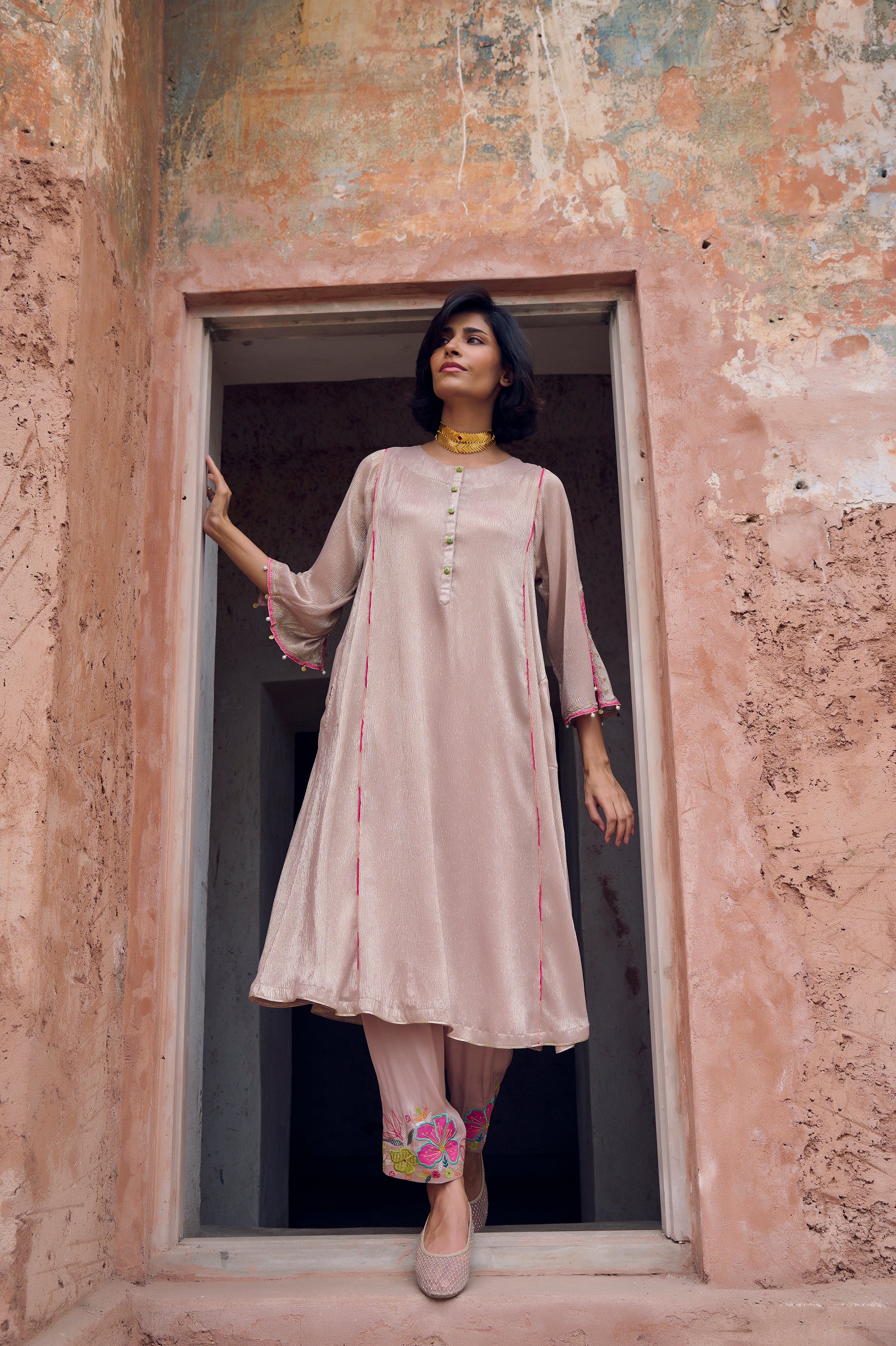Safar Shimmer Foil Kurta Set