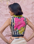 Safar Colorblock Chanderi Saree With Waistcoat Blouse