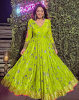 B.Green Printed Anarkali