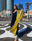 Fariba Blue Bell Sleeve Mrunal Thakur Velvet Kurta Set