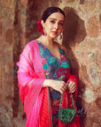Gul Teal Floral Crepe Sanjana Batra Gharara Set