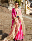 Gul Hot Pink Prerna Goel Silk Sharara Set