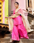 Gul Hot Pink Prerna Goel Silk Sharara Set