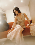 Shehnaz After Hours Nude Pink Mirror Sharara Set