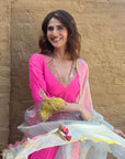 Gul Hot Pink Bell Sleeve Vaani Kapoor Crepe Kurta Set