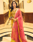Rashmika Yellow Challi Sharara Kurta Set