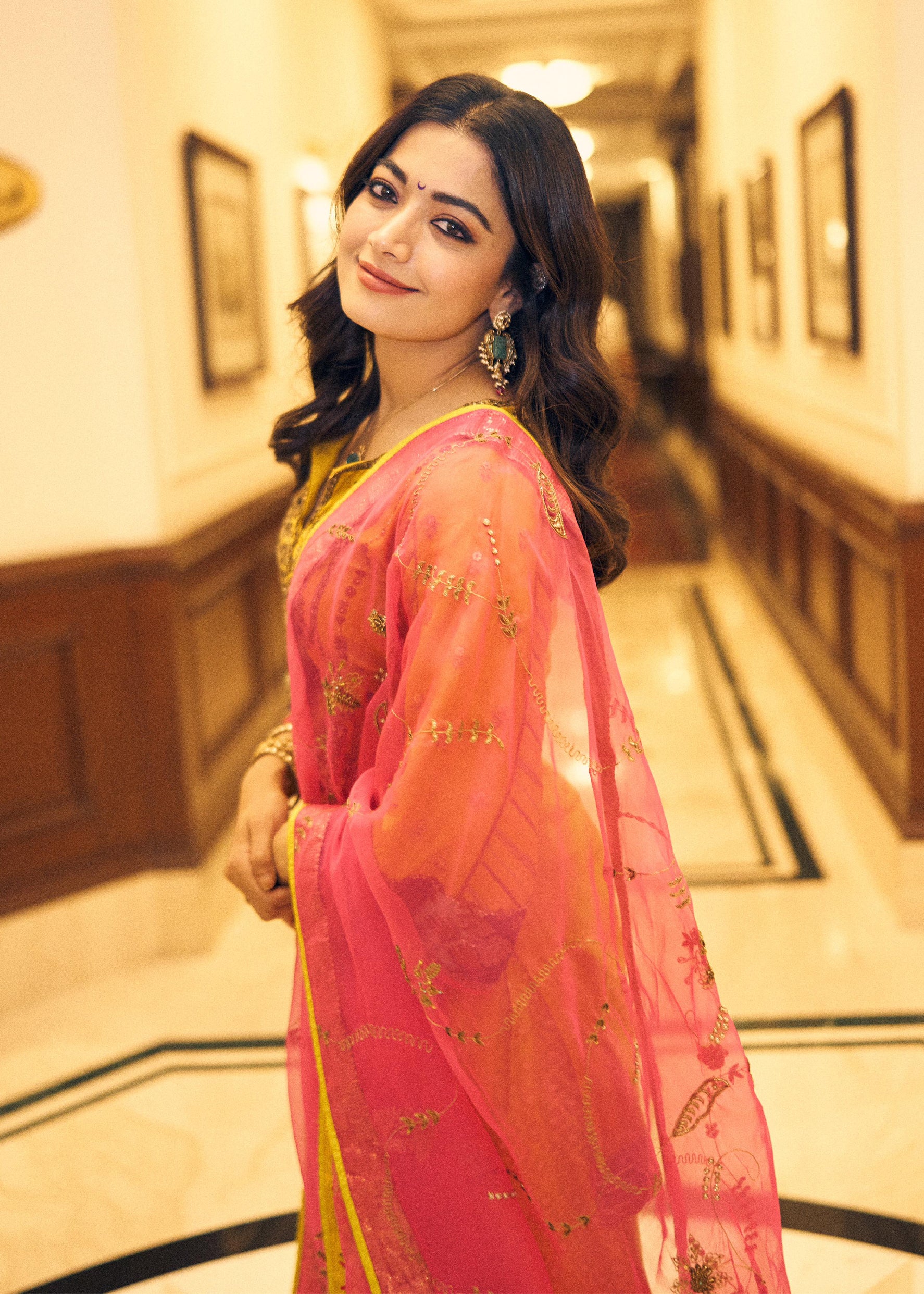 Rashmika Yellow Challi Sharara Kurta Set