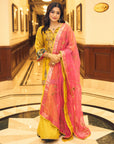 Rashmika Yellow Challi Sharara Kurta Set