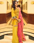 Rashmika Yellow Challi Sharara Kurta Set