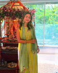 Alia Bhatt Stripe Embroidered A-Line Kurta Set