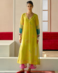 Zyra Yellow Nadira Printed Kurta Set