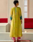 Zyra Yellow Nadira Printed Kurta Set
