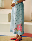 Zyra Ice Blue Pintucks Kurta Set