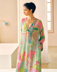 Zyra Green Gulrang Kaftan Kurta Set
