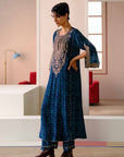 Zyra Midnight Blue Gultara Printed Kurta Set
