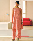 Zyra Rose Pink Scallop Embroidery Kurta Set