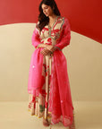 Kalyani Priyadarshan Red And Ivory Anarkali Set