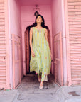 Alia Bhatt Stripe Embroidered A-Line Kurta Set