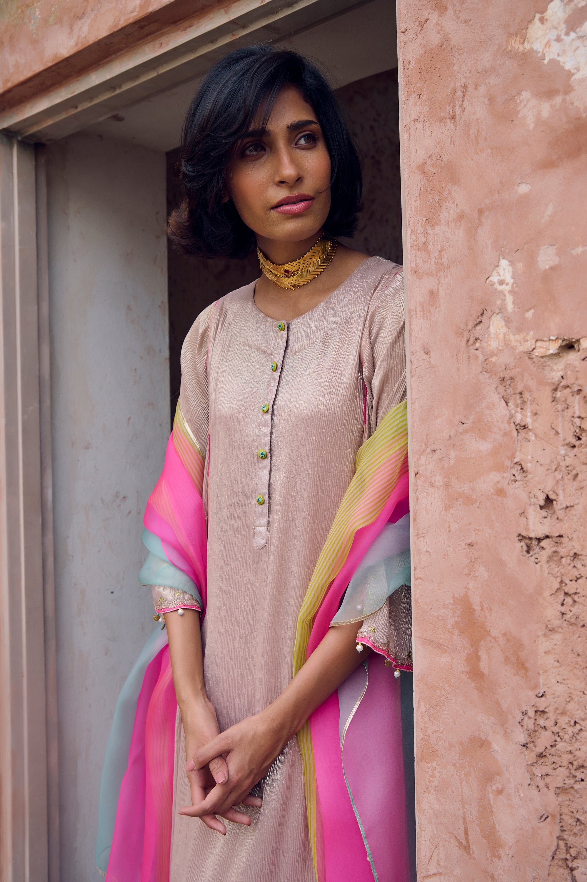 Safar Shimmer Foil Kurta Set