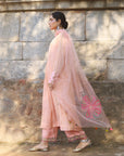 Zaynab Pastel Pink yoke puckering Set