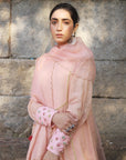 Zaynab Pastel Pink yoke puckering Set