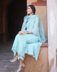 Zaynab Powder Blue Pintuck Kurta Set