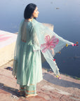 Zaynab Powder Blue Flower Dupatta