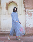 Zaynab Grey Pintuck Kurta Set