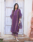 Zaynab Purple pintuck Kurta Set