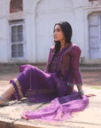 Zaynab Purple pintuck Kurta Set