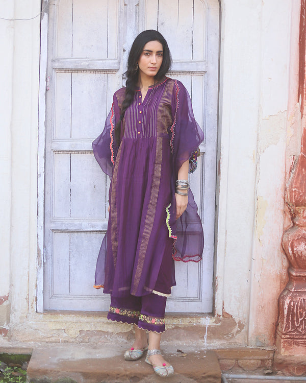 Zaynab Purple pintex Kurta