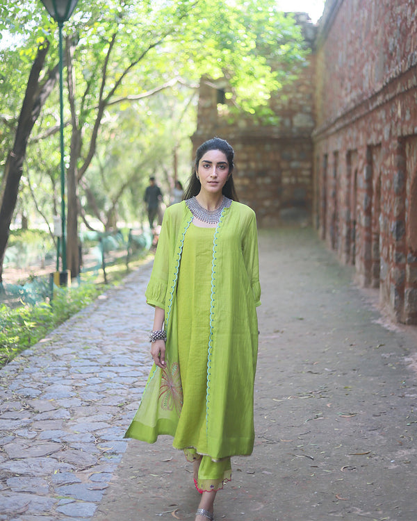Zaynab Green Scallop Palazzo