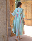 Zaynab Powder Blue Back Puckering Jacket Set