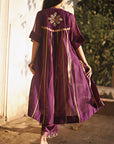 Zaynab Purple Back Puckering Jacket Set