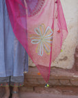 Zaynab Pink Flower Dupatta