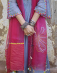 Zaynab Grey - Magenta Pintuck Kurta Set