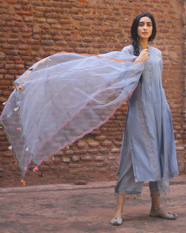 Zaynab Grey Pintex Kurta