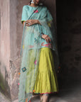 Nazneen Powder Blue - Green Paisley Gharara Set