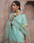 Nazneen Powder Blue Jaal Dupatta