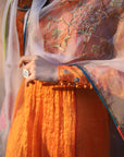 Nazneen Orange Yoke Puckering Set