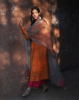 Nazneen Orange Yoke Puckering Kurta