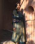 Nazneen Teal Yoke Puckering Kurta