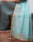 Nazneen Teal Side kali Anarkali Set