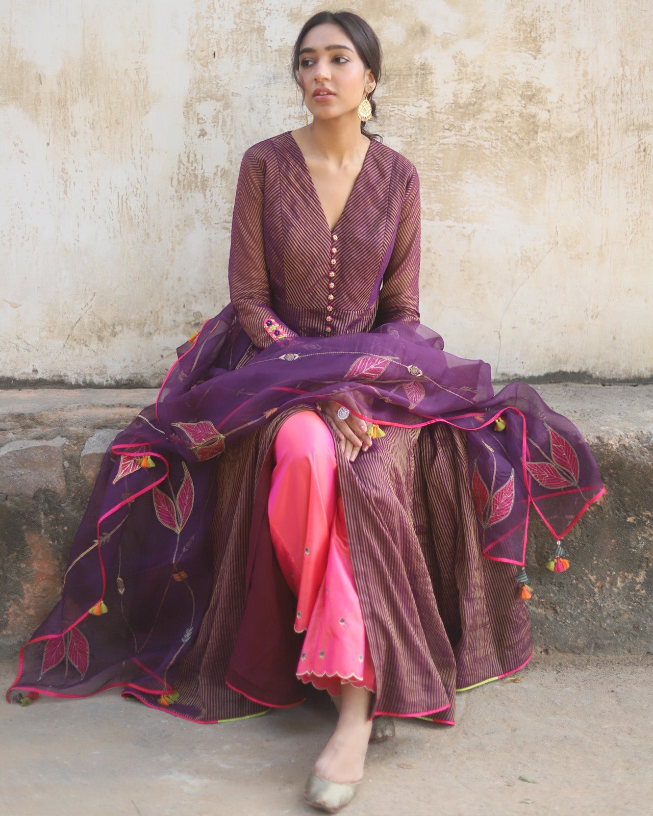 Nazneen Purple Anarkali Set