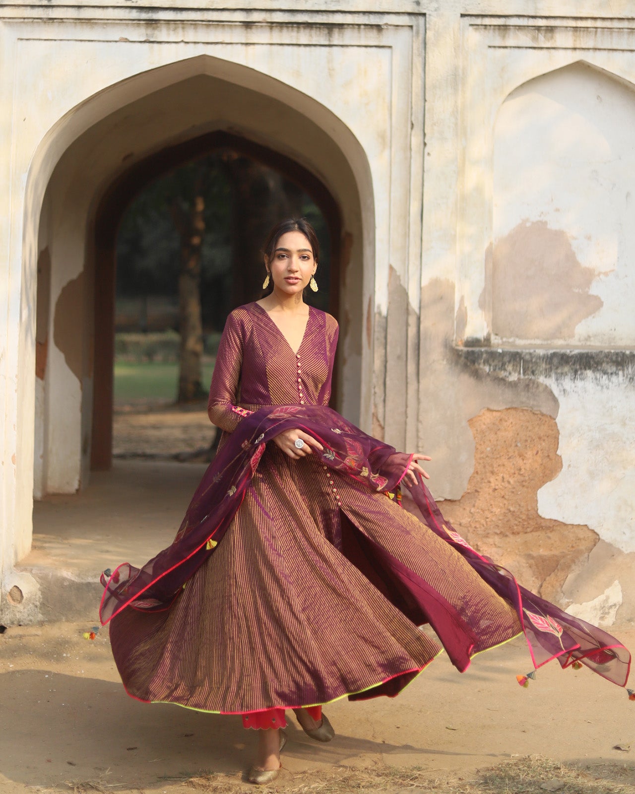 Nazneen Purple Anarkali Set