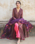 Nazneen Purple Leaf Dupatta