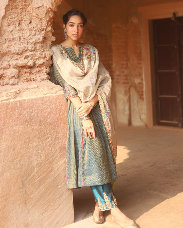 Nazneen Teal Blue Salwar