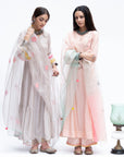 Gulnaaz Pastel Pink - Powder blue Panel Dupatta