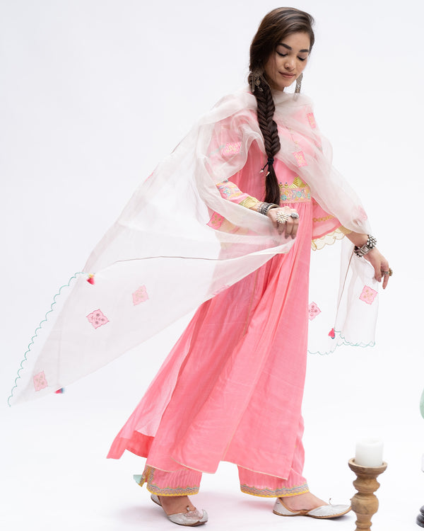 Gulnaaz Bright Pink Patti Palazzo